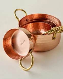 Hammered Copper & Gold Measuring Cups
