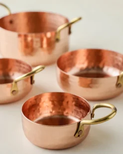 Hammered Copper & Gold Measuring Cups