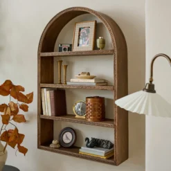 Hand Carved Wooden Archer Shelf