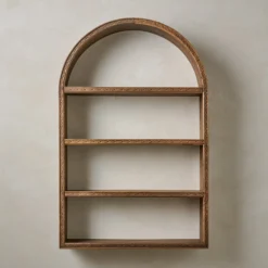 Hand Carved Wooden Archer Shelf
