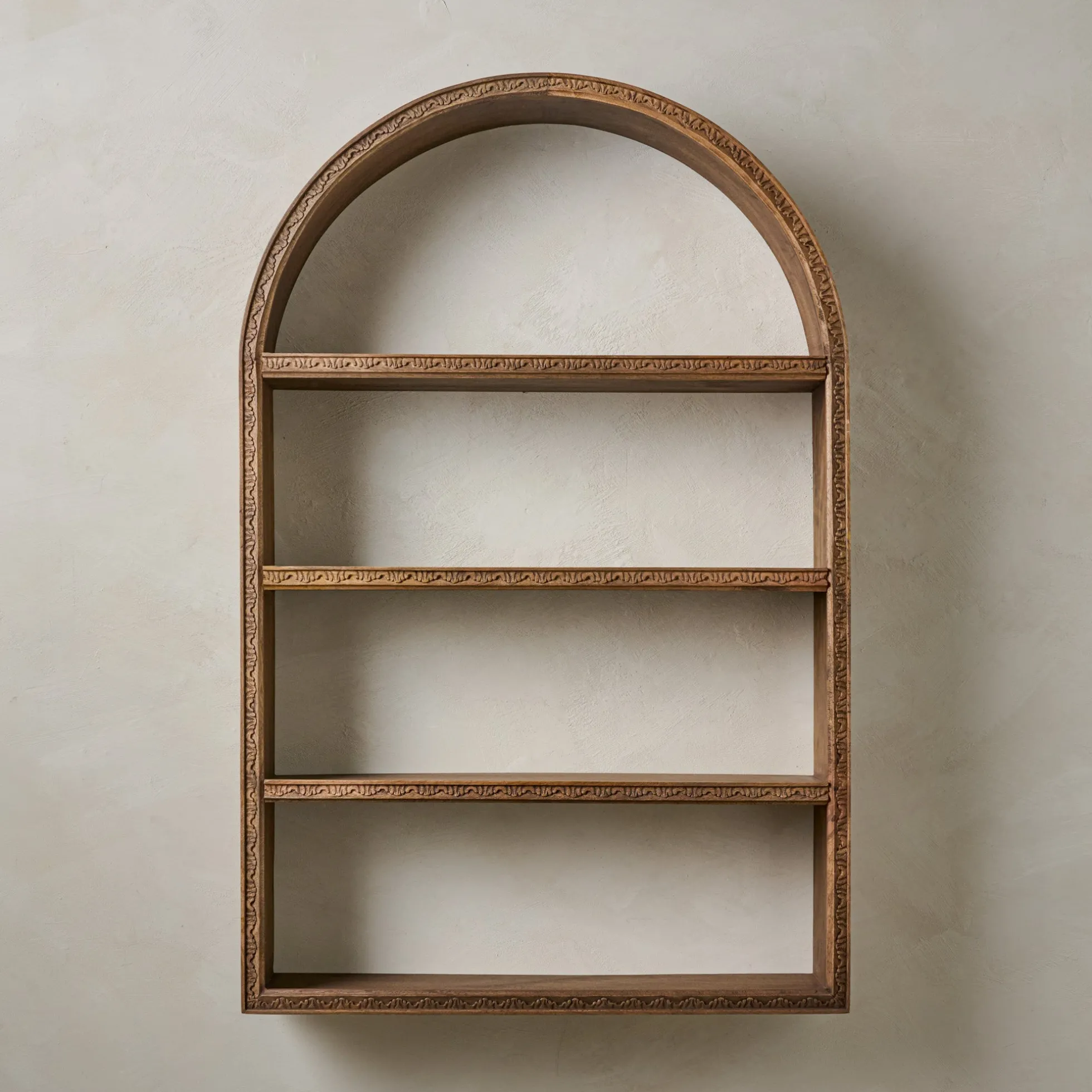 Hand Carved Wooden Archer Shelf