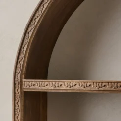 Hand Carved Wooden Archer Shelf