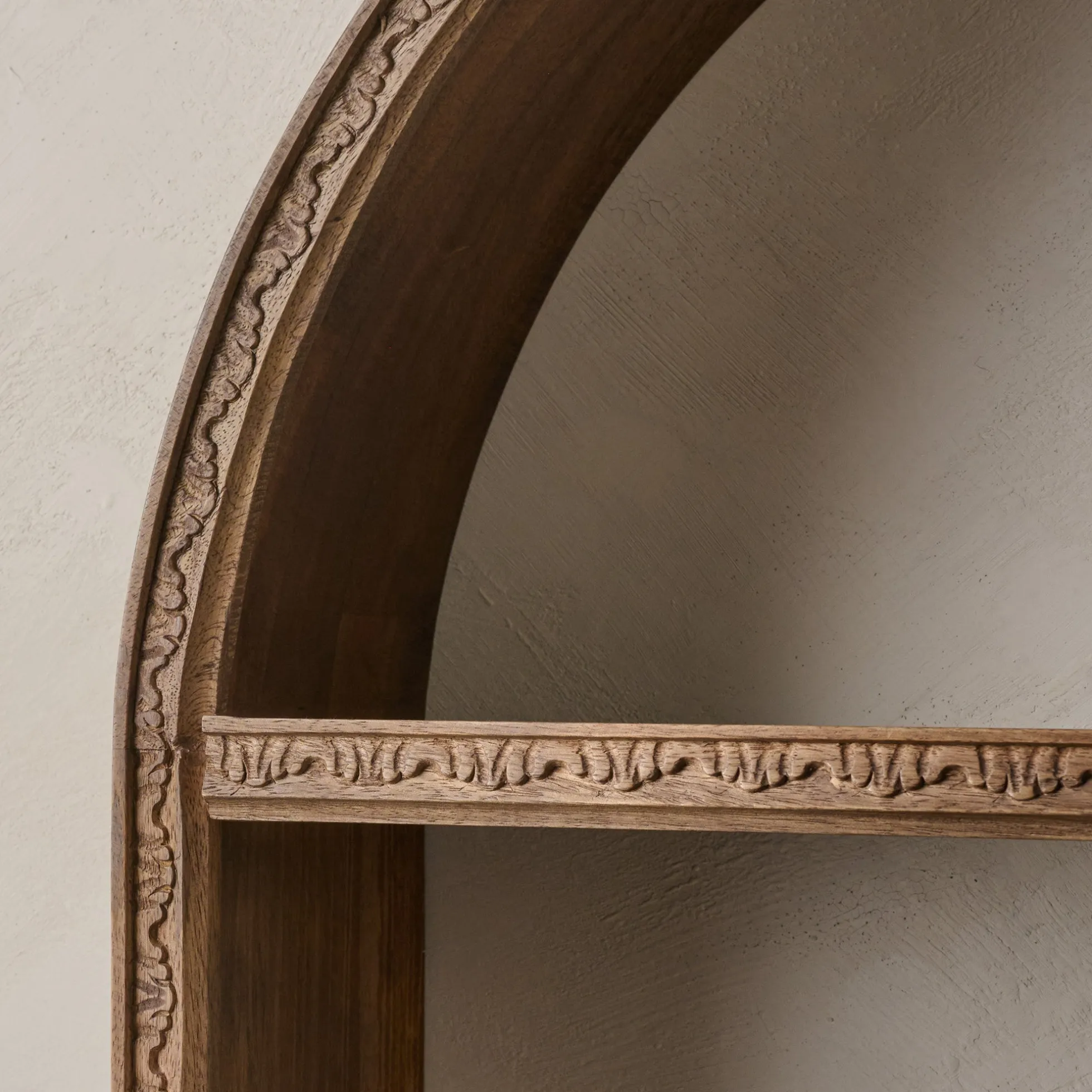 Hand Carved Wooden Archer Shelf
