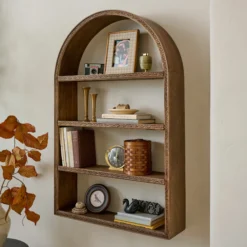 Hand Carved Wooden Archer Shelf