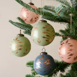 Hand-Painted Glass Ornament, Set of 6