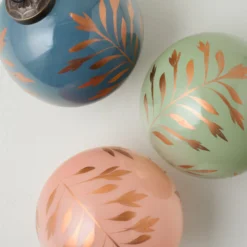 Hand-Painted Glass Ornament, Set of 6