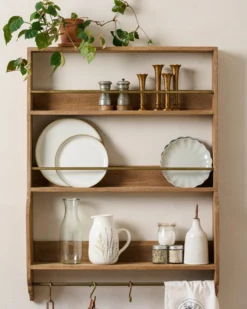 Hannon Wood and Brass Display Shelf