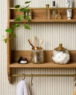 Hannon Wood and Brass Display Shelf