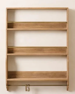 Hannon Wood and Brass Display Shelf