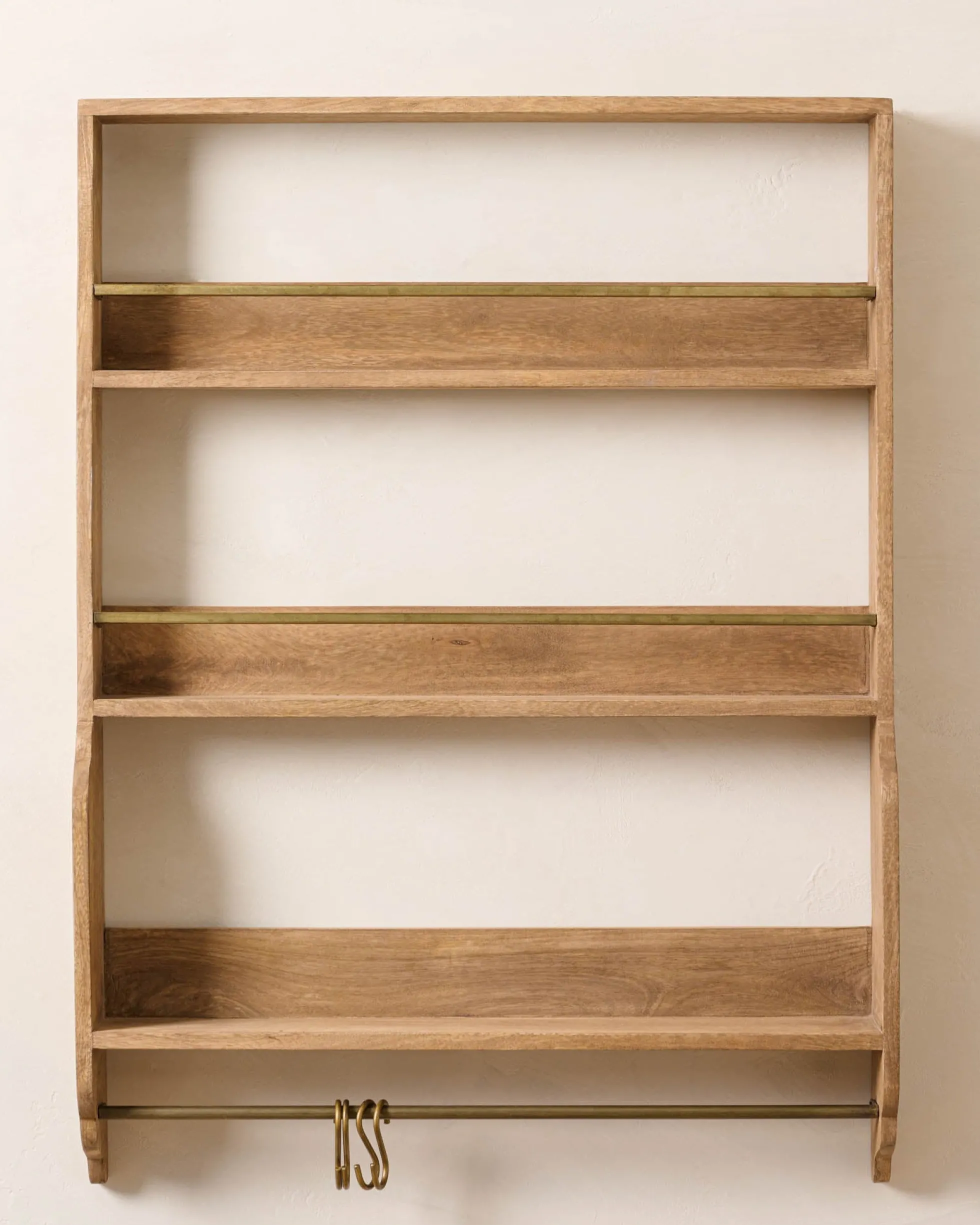 Hannon Wood and Brass Display Shelf