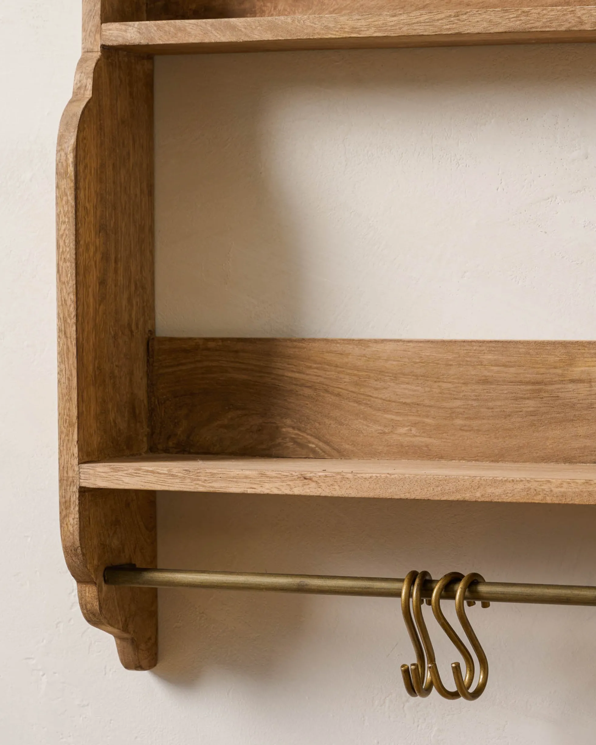Hannon Wood and Brass Display Shelf