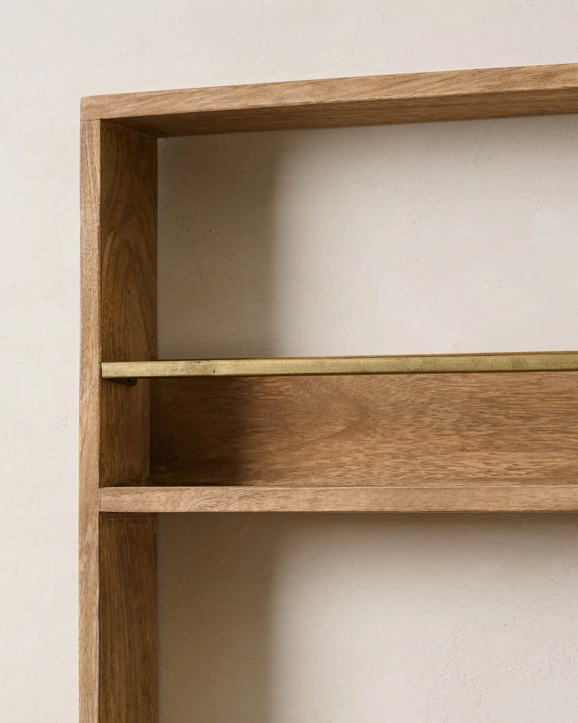 Hannon Wood and Brass Display Shelf