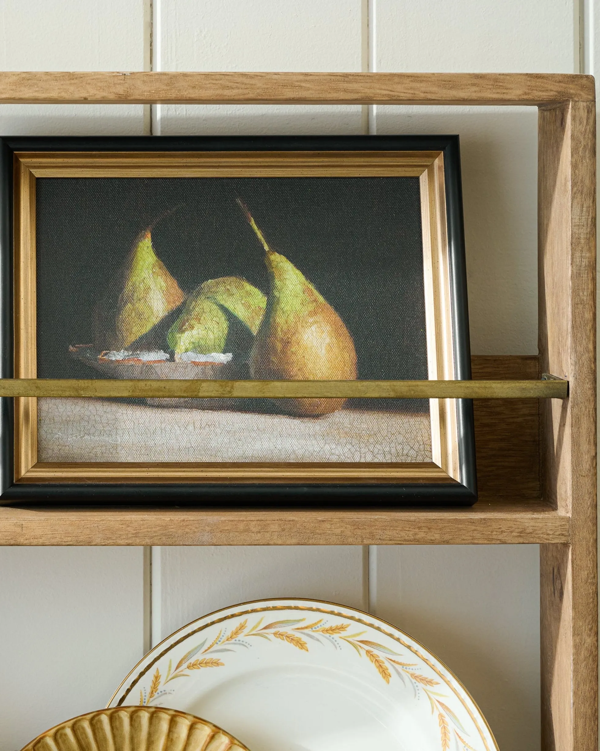 Hannon Wood and Brass Display Shelf