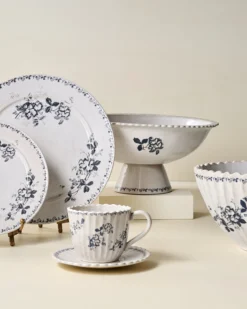 Heirloom Garden Floral Pedestal Serving Bowl
