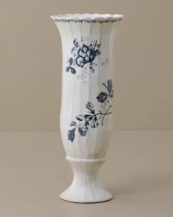 Heirloom Garden Navy Floral Footed Vase