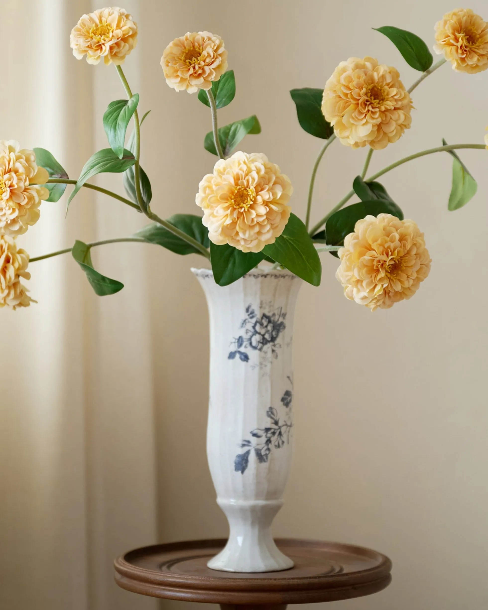 Heirloom Garden Navy Floral Footed Vase