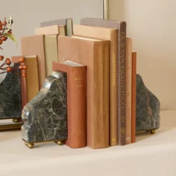 Henry Marble and Brass Bookends