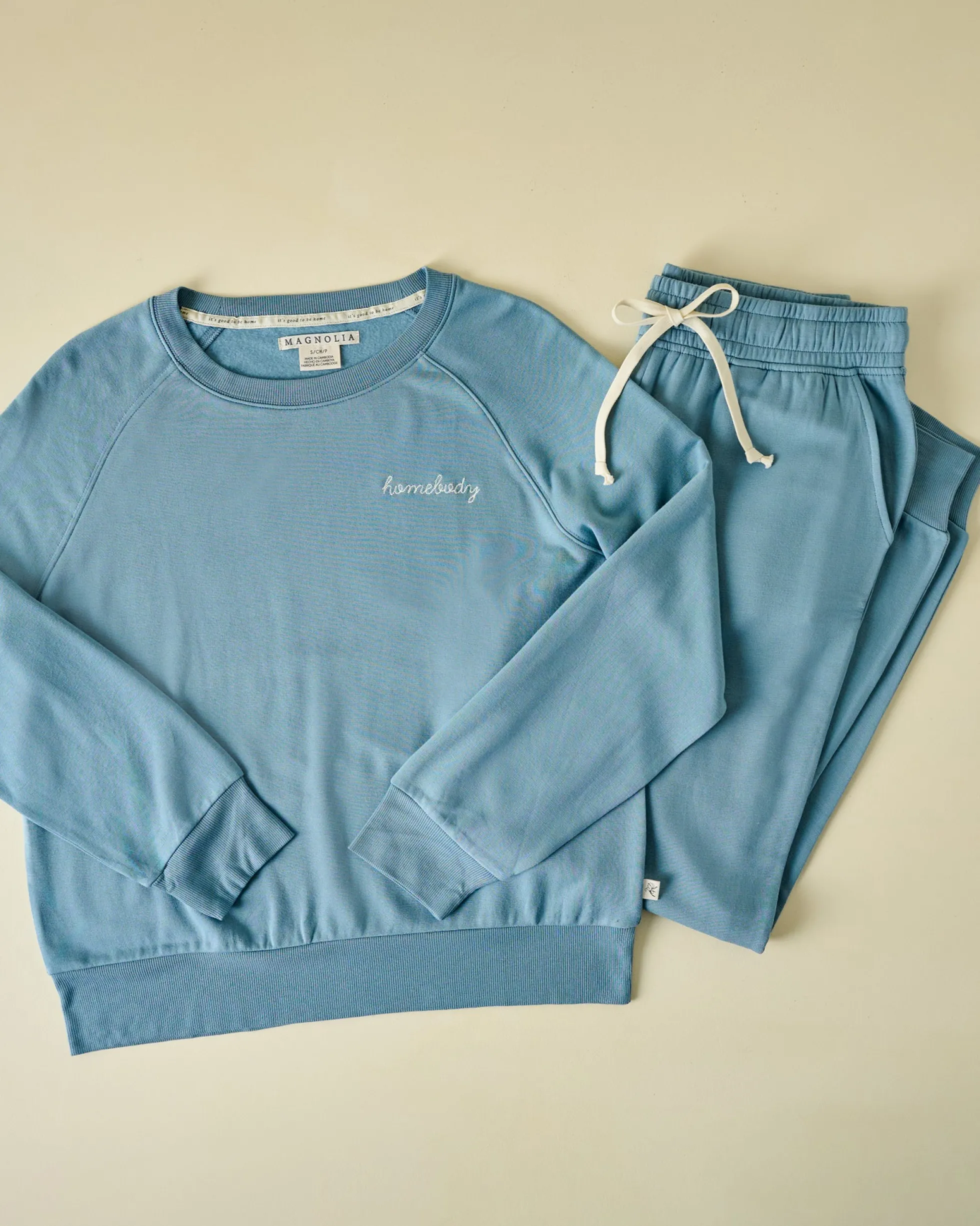 Homebody Steel Blue Crewneck Loungewear Set