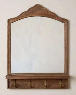 James Mirror with Hooks and Shelf