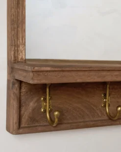 James Mirror with Hooks and Shelf