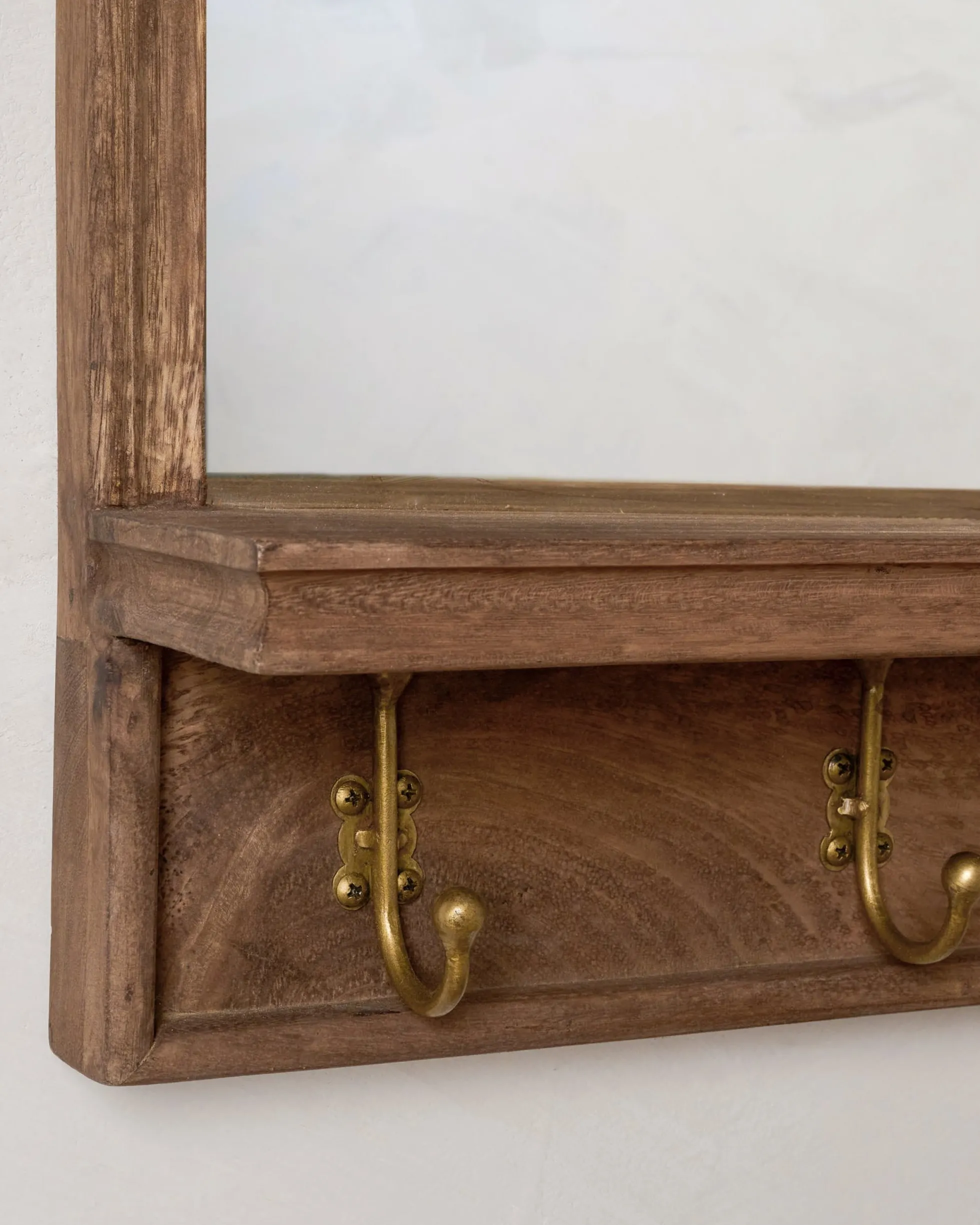James Mirror with Hooks and Shelf