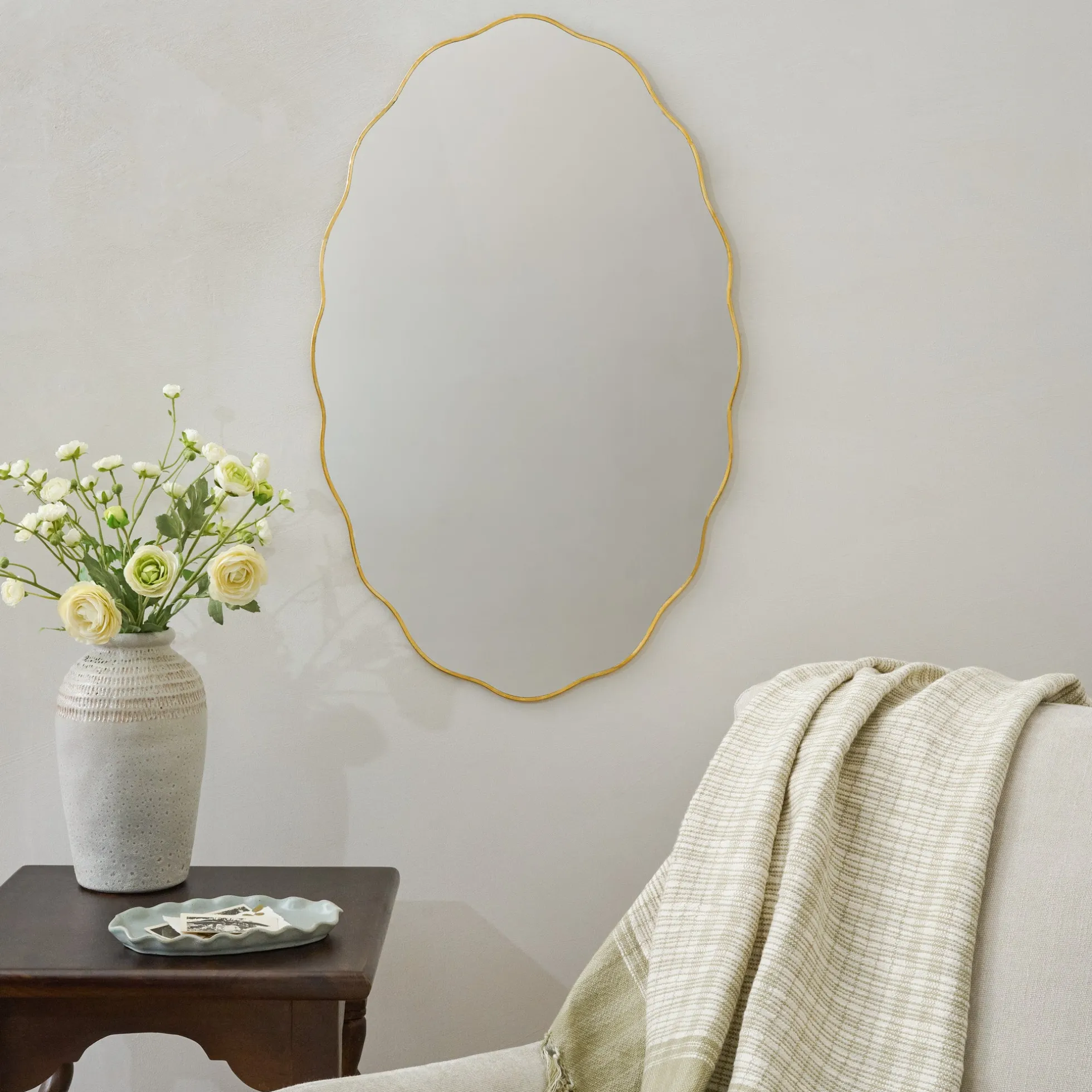 Jane Brass Scalloped Framed Mirror