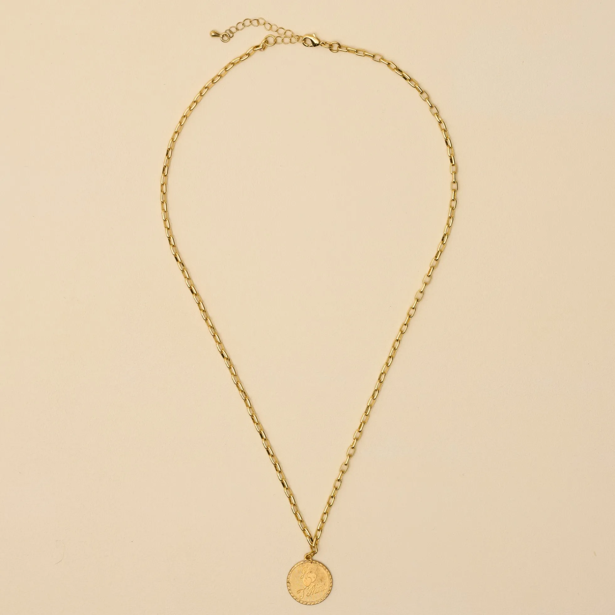 Je T'aime Brass Charm Necklace