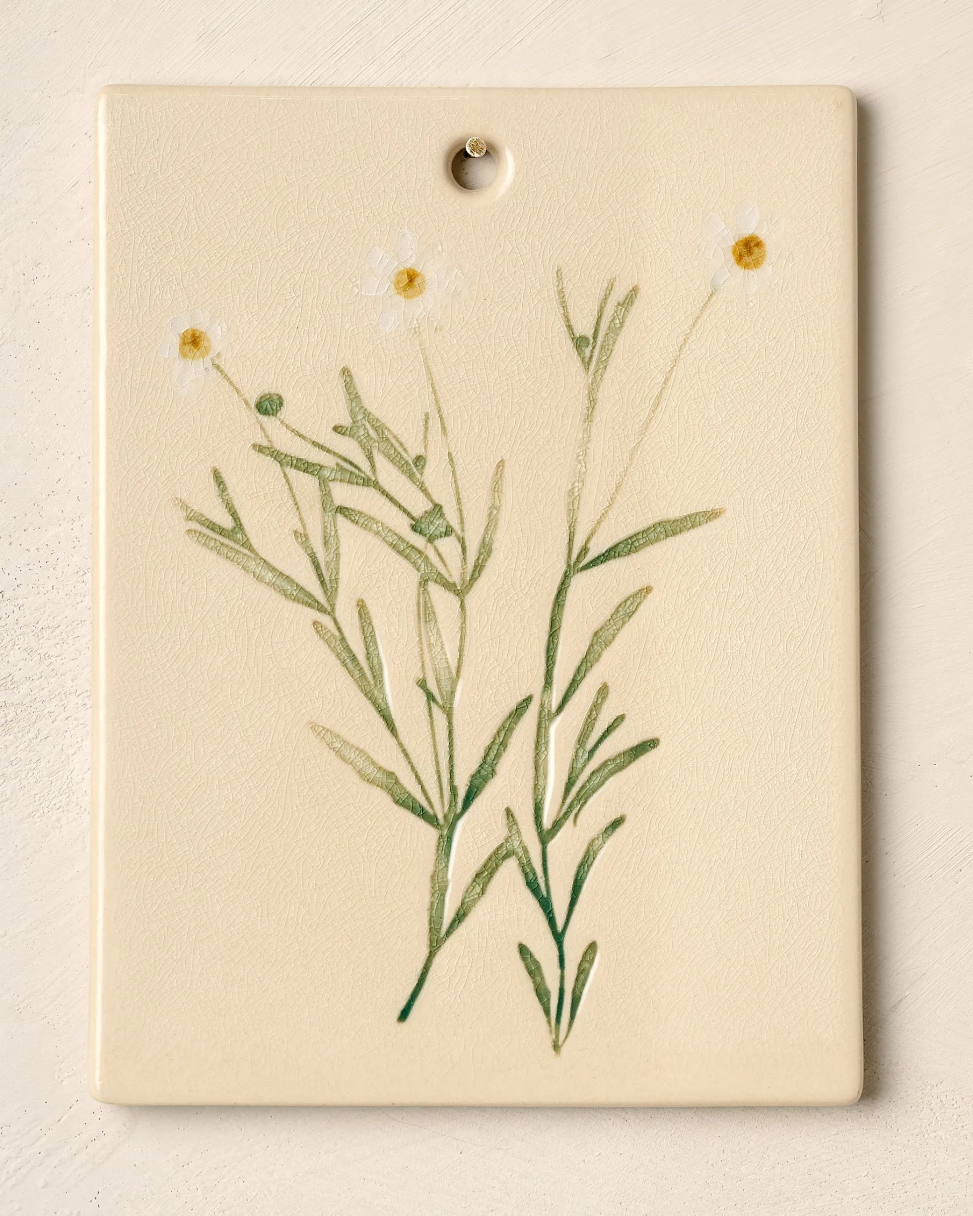 Jo's Herbarium Ceramic Wall Plaque - Collected Daisies