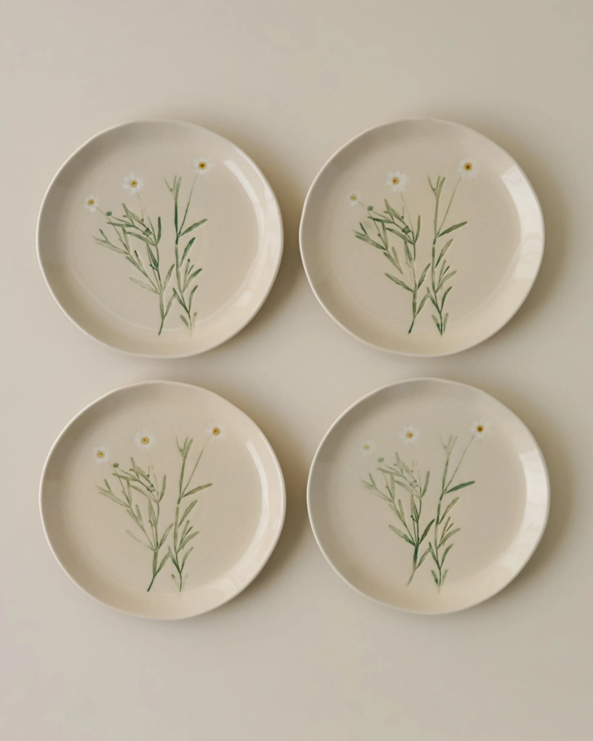 Jo's Pressed Floral Dessert Plate Set of Four
