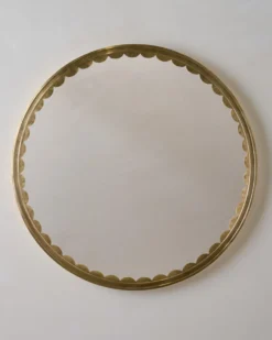 Julie Round Brass Scalloped Mirror
