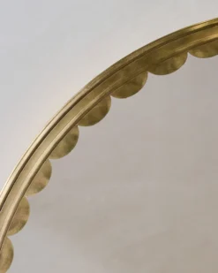 Julie Round Brass Scalloped Mirror