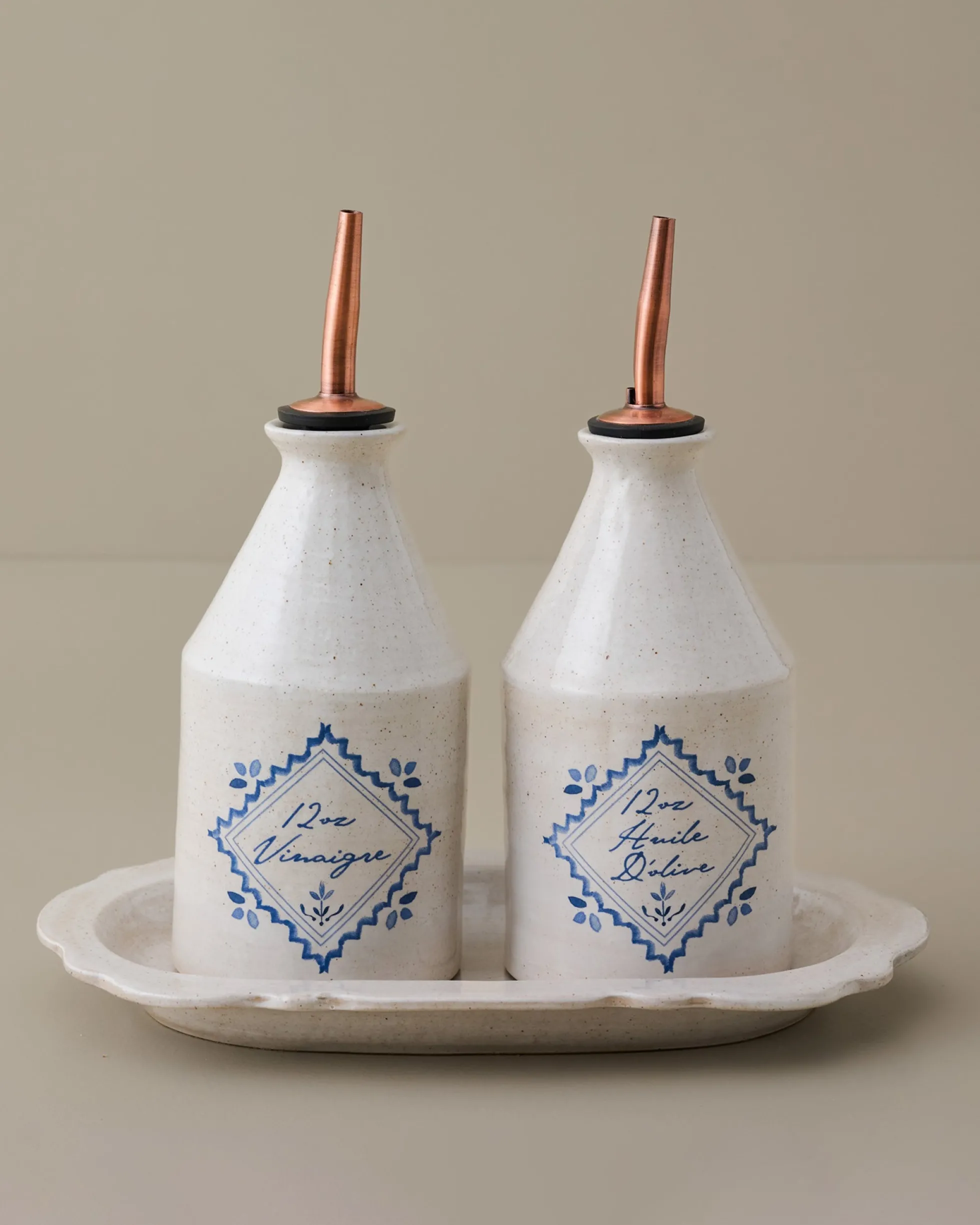 Juliet Ceramic Oil & Vinegar Pour Set