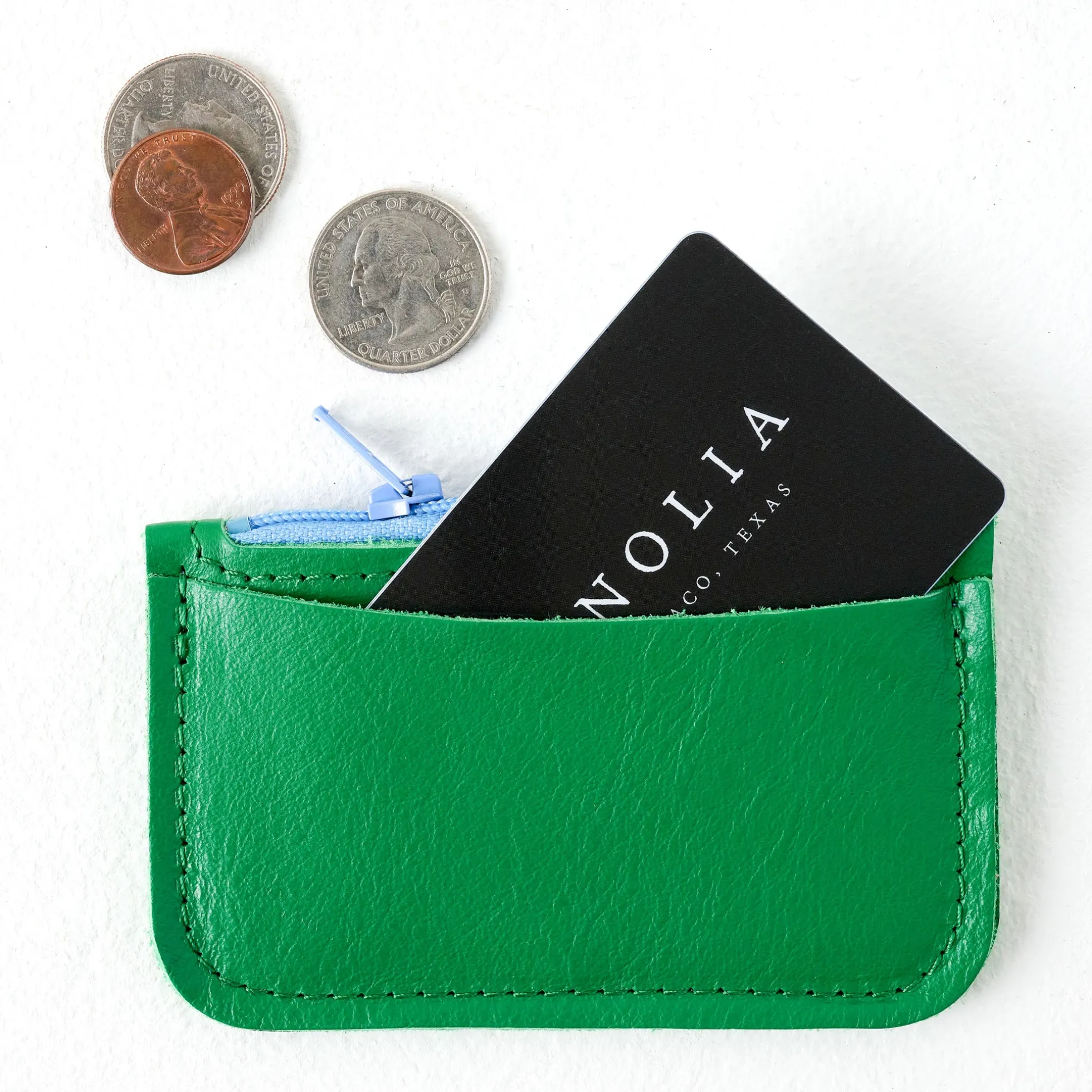 Kelly Green Small Change Wallet