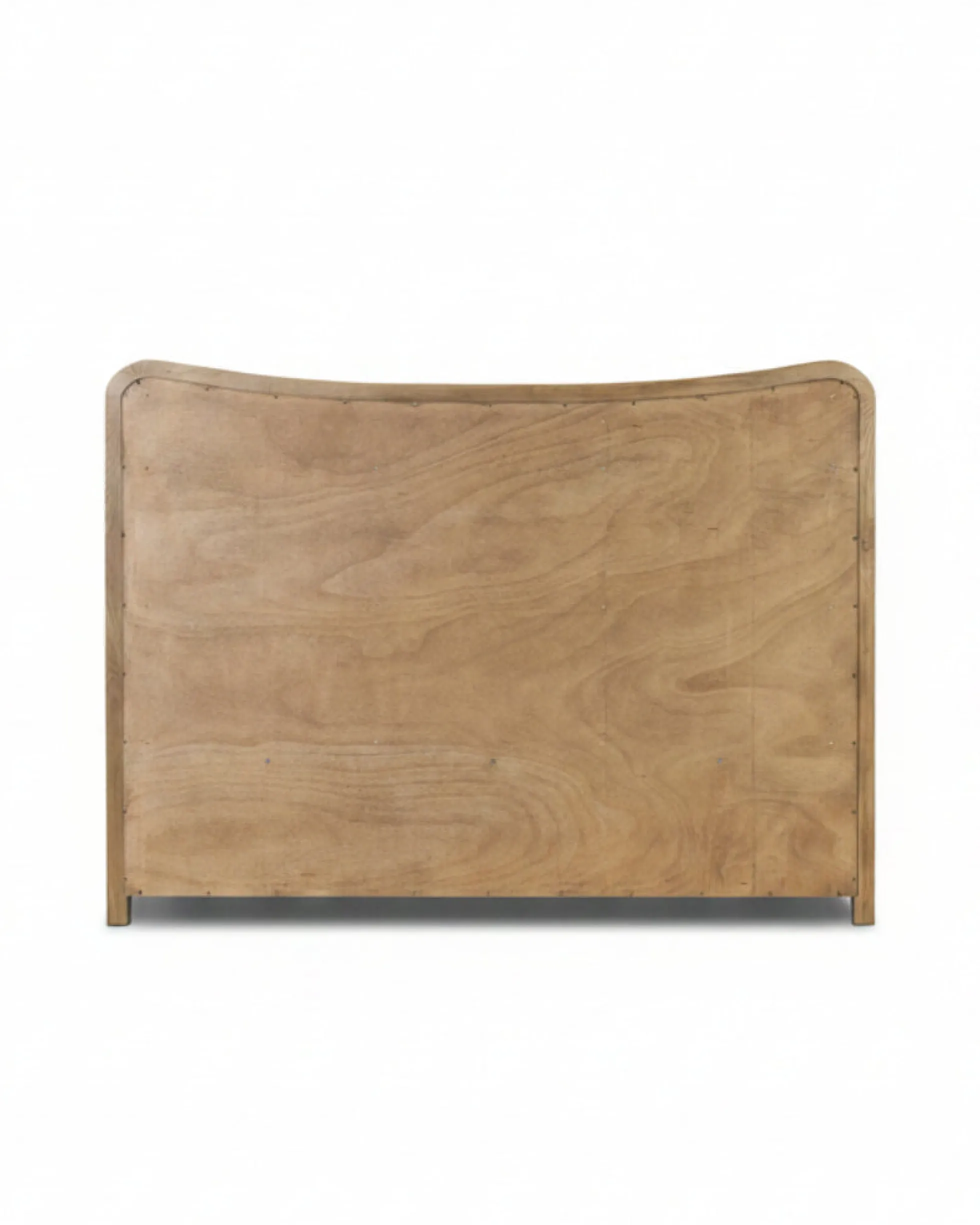 Kennie Upholstered Bed Frame with Carved Solid Oak and Linen Headboard