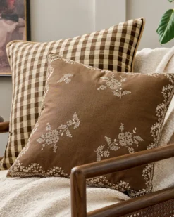 Lacey Embroidered Throw Pillow