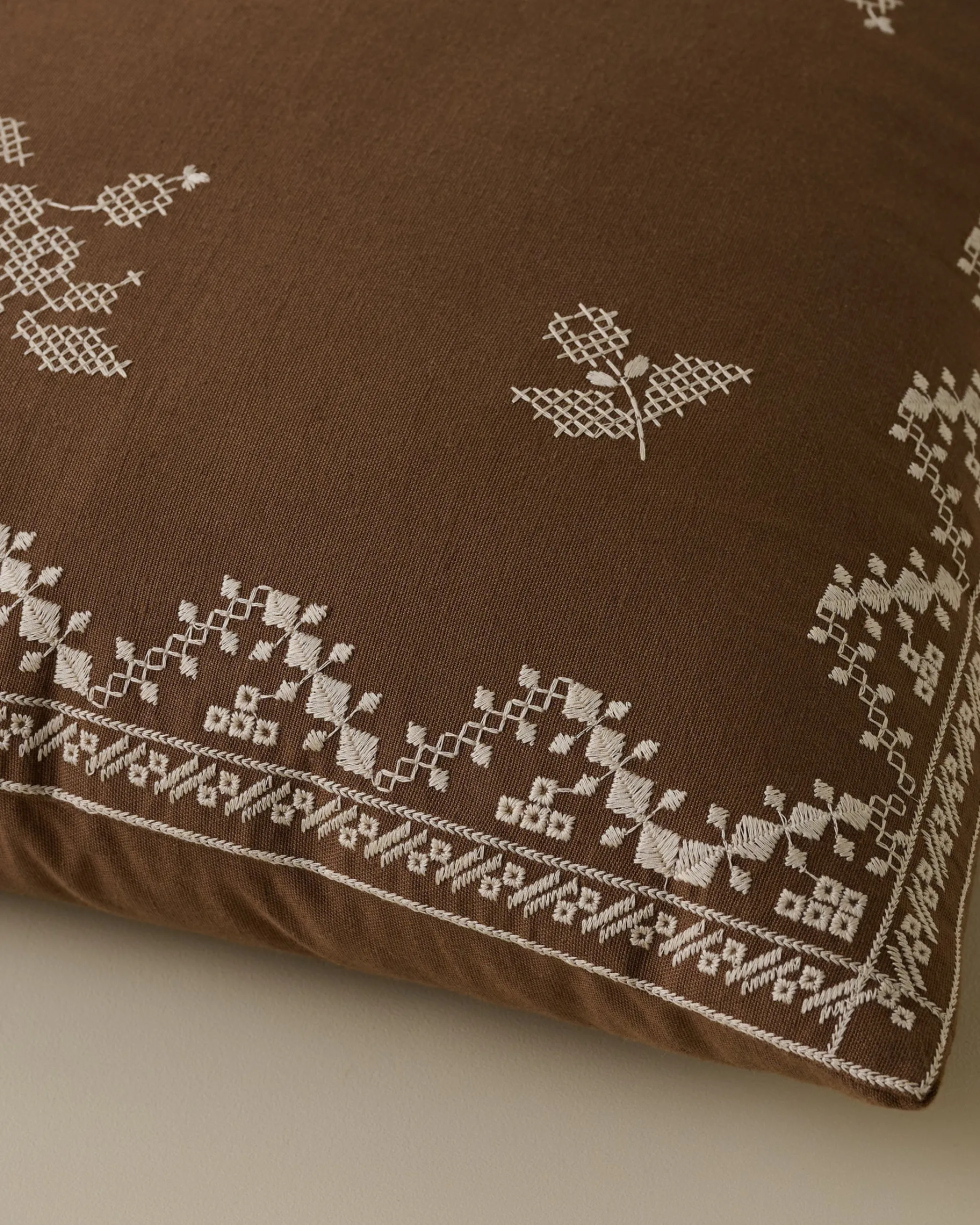 Lacey Embroidered Throw Pillow