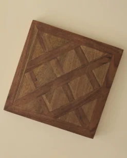 Lattice Two-Tone Wood Trivet