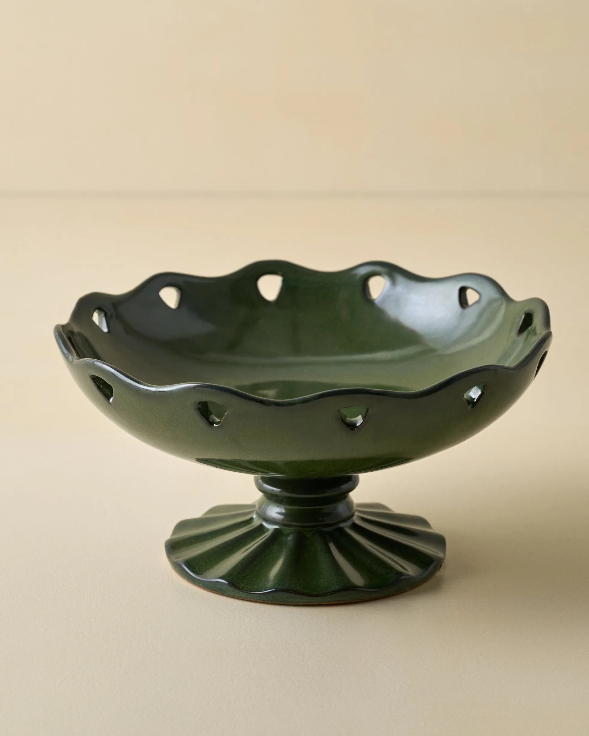 Libby Glazed Ceramic Footed Bowl