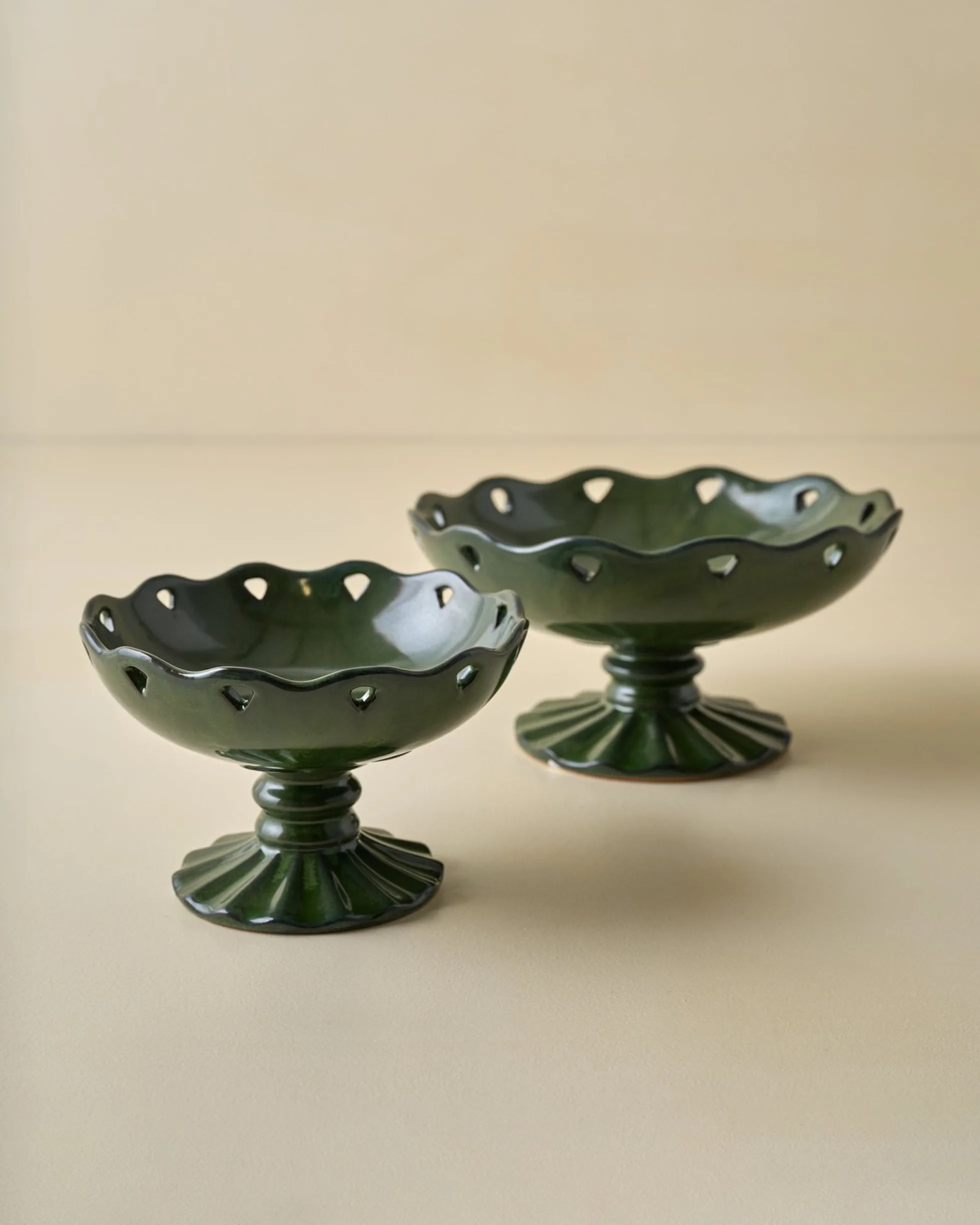Libby Glazed Ceramic Footed Bowl