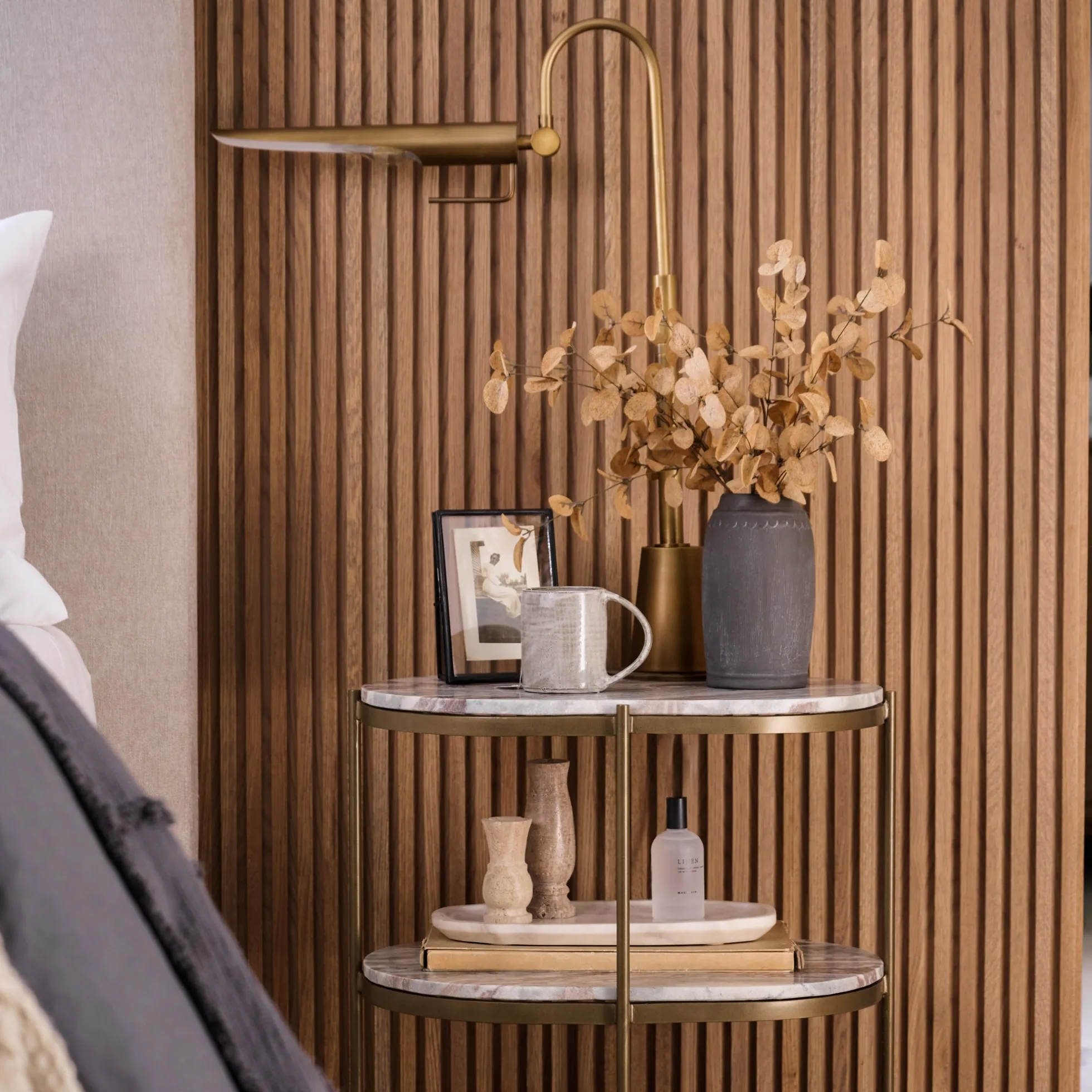 Linear Natural Brass Task Lamp