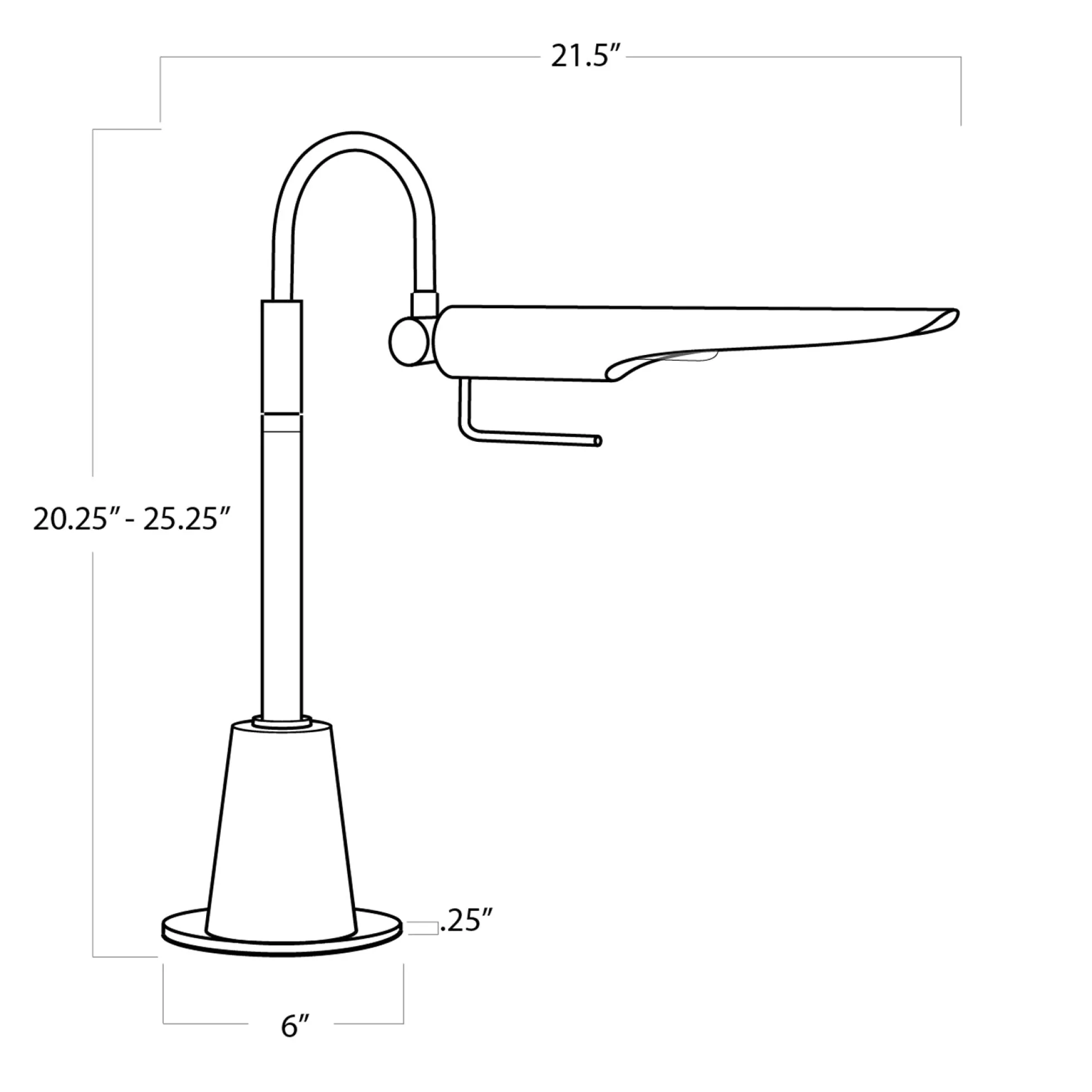 Linear Natural Brass Task Lamp