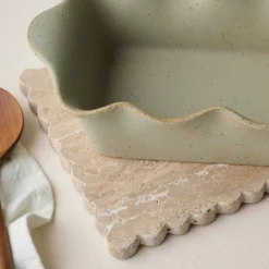 Loden Green Scalloped Loaf Pan