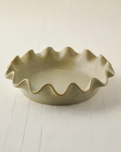 Loden Green Scalloped Pie Dish