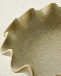 Loden Green Scalloped Pie Dish
