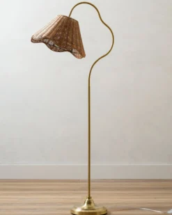 Lucinda Rattan Scallop Floor Lamp