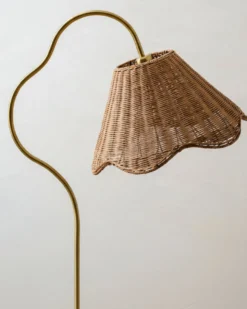Lucinda Rattan Scallop Floor Lamp