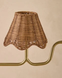 Lucinda Rattan Scallop Linear Chandelier