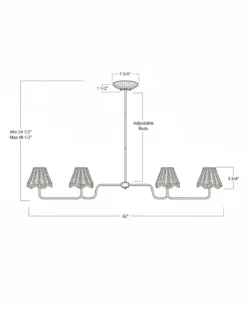 Lucinda Rattan Scallop Linear Chandelier