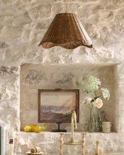 Lucinda Rattan Scallop Pendant (14"-20")