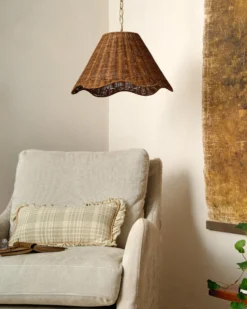 Lucinda Rattan Scallop Pendant (14